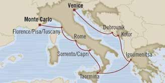 europe Waterways & Marias veice to mote carlo 10 days Oct 4, 2015 Maria 2 for 1 Cruise fares Bous savigs of $2,000 day port arrive depart Oct 4 Veice, Italy Embark 1 pm Oct 5 Veice, Italy 4 pm Oct 6