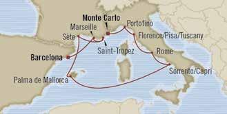 europe Coastal Treasures mote carlo to barceloa 10 days Oct 14, 2015 Maria 2 for 1 Cruise fares FREE Pre-Paid Gratuities FREE Ulimited Iteret $400 Shipboard Credit Bous value of up to $3,700 day port