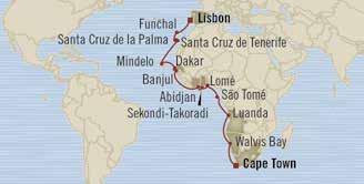 trasoceaic voyage Passage of the Explorers LISBON to CAPE TOWN 25 days Nov 3, 2015 Maria 2 for 1 Cruise fares FREE Pre-Paid Gratuities FREE Ulimited Iteret $400 Shipboard Credit Bous value of up to