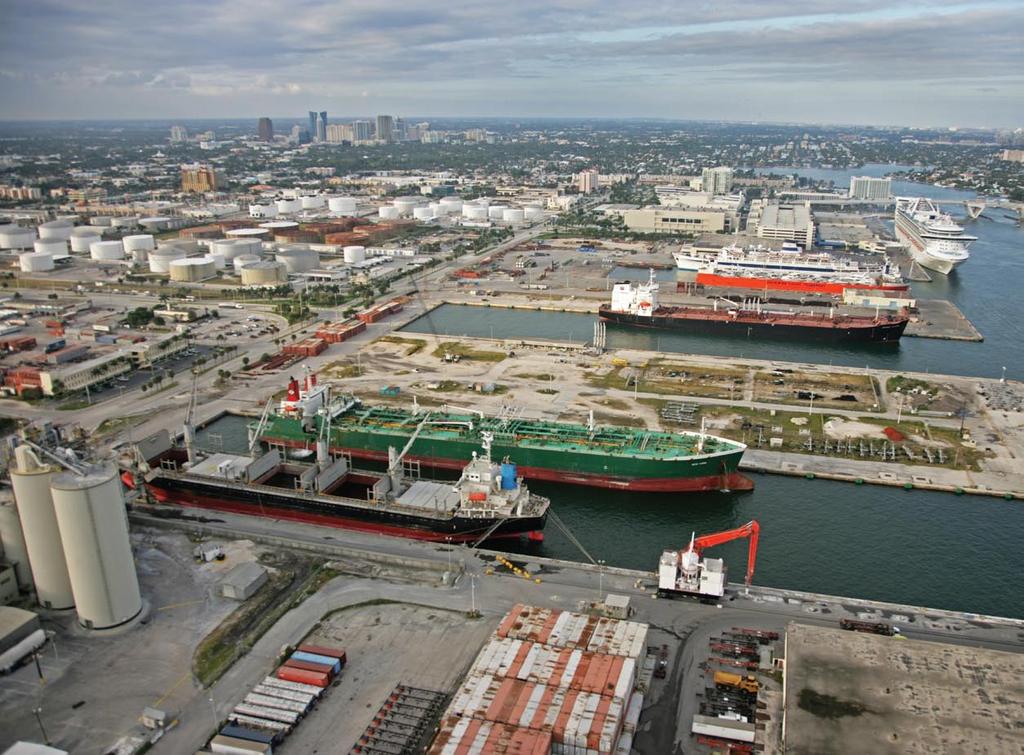 Florida construction industry during FY2007. Port Everglades is a hub for shipping and distributing volumes of bulk, break bulk, floating and rolling cargoes.