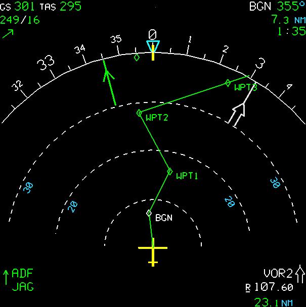ATSAW Navigation Display The aircraft is highlighted using a traffic selector switch located in the cockpit -20 +10-01