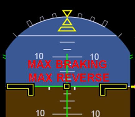 selected, "MAX REVERSE - If there is still a risk of runway excursion