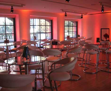 This premium space includes event lighting, a sound system with ipod accessibility and a service bar.