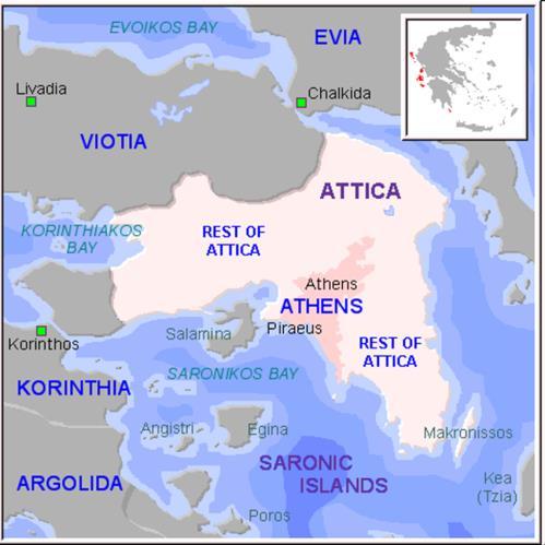Greece- Peninsulas To review, a peninsula is: An area of land almost entirely surrounded by water (on 3 sides and connected to land on the 4 th ) Important Peninsulas in Greece were: Attica- A