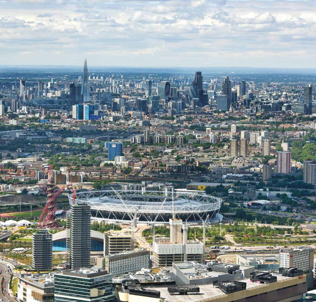 A view west showing London s new business destination in the foreground London s new business destination Located at the heart of East London, Stratford has always played a significant role in the