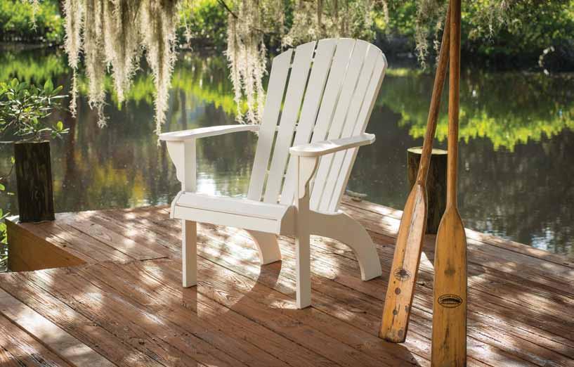 Marine Grade Polymer Adirondack Adirondack Marine Grade Polymer Recyclable ^ One piece back provides a cleaner look by requiring less