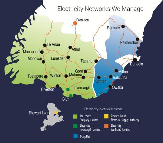 PowerNet Manages Networks The Power Company Limited (TPCL) Electricity Invercargill Limited (EIL) OtagoNet