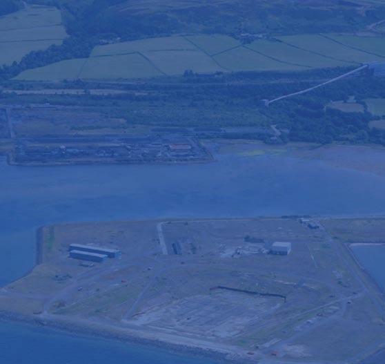 Hunterston summary detail Total area of the site is 4,090,000 square metres Key points: Platform yard 400,000 square metres Re-use existing construction yard 345,000 square metres In-fill behind