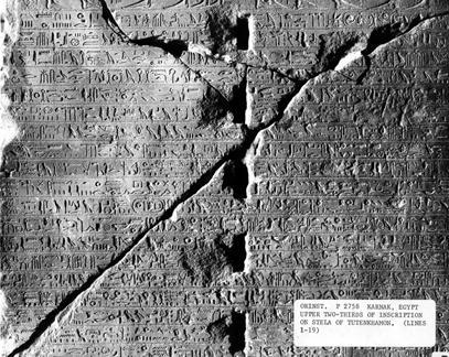 Written evidence of food shortages Inscription from Karnak records Egypt sent grain to Hatti around 1200 TO KEEP ALIVE OF LAND OF KHETA