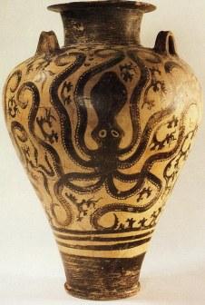 After the Thera explosion and tsunami, marine creatures were frequently used to decorate the pottery.