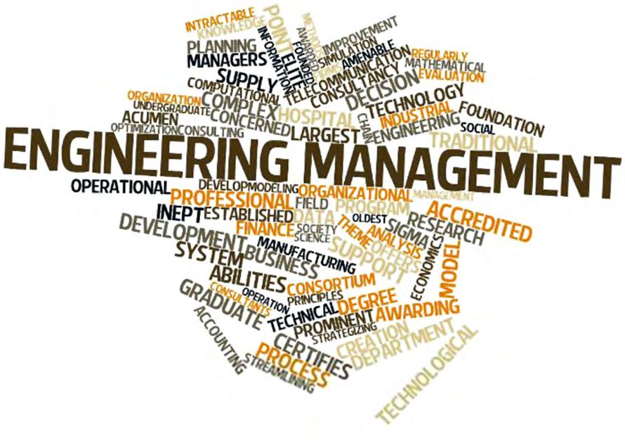 Слика 1: Инженерски менаџмент множество од подобласти како пресек на инженерството и бизнисот способности кои произлегуваат од менаџментот со цел да се управуваат оперативните перформанси на