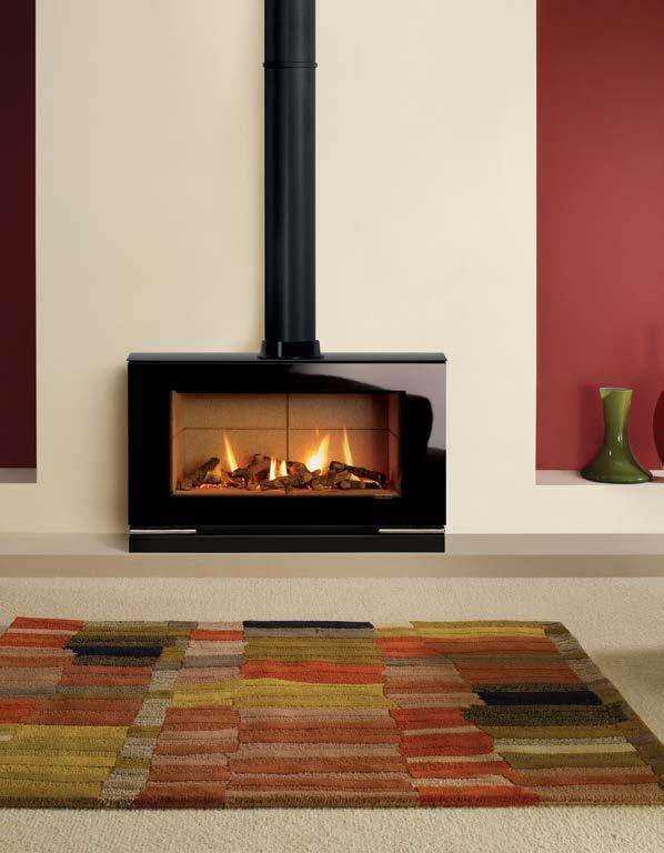Gas Vision Large, balanced flue with Log effect fuel