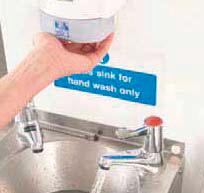An example of washing hands effectively Step 1: Wet your hands thoroughly under warm running water and squirt liquid soap