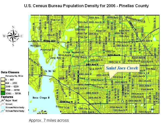 Table 4.3. Population Density in Pinellas County, Florida, in 2006 Persons per Square Mile Total Population Housing Units per Square Mile Housing Units 3,302 924,413 1769 495,191 Source: U.S. Census Bureau State & County QuickFacts Website, 2007.