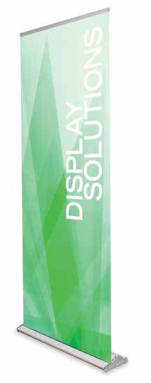 RETRACTABLE VENTURE SINGLE-SIDED BANNER STANDS Stylish, contoured base Adjustable height (allows for