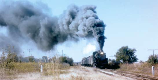 Right - Dropping down to Wellsville on the CB&Q, we catch 2-8-2 #4960 again, this time leading an eastbound excursion headed for St Louis in October of 1961.