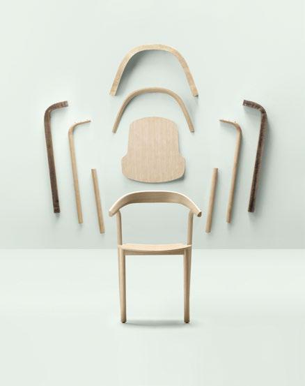 Makil CURVED WOOD DELICACY Makil is a stackable chair made of solid wood, based on the traditional café chair.