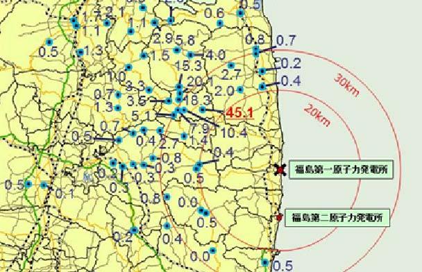 Readings at Readings Monitoring at Posts Monitoring out of Fukushima Posts Dai-ichi NPS out of Fukushima Dai-ichi NPS μsv/hour (As of May 9 th ) Fukushima Dai-ichi NPS Fukushima Dai-ni NPS Ministry