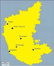 Figure 29: Shortlisted Smart Cities Map of Karnataka Source: Visvesvaraya Trade Promotion Centre Mangaluru - Mangaluru is a major for Information Technology and outsourcing companies outside the