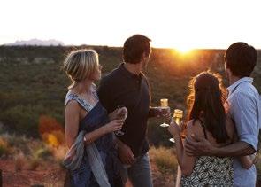 The lodge offers a signature itinerary of personally guided experiences; options include a sunset walk at the base of Uluru or a