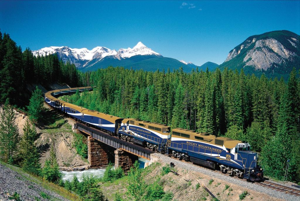 Train 16 Day Rocky Mountaineer & Alaska Cruise International airfares All transfers 8 Day Deluxe Alaska cruise 7 Day Rockies highlights including the Rocky Mountaineer with Deluxe SilverLeaf