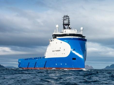 Ulstein delivers Blue Thunder NEWBUILDINGS, CONVERSIONS, SALE & PURCHASE Ulstein Verft delivered newbuild PSV Blue Thunder to Blue Ship Invest on May 13, 2013, following a naming ceremony that was