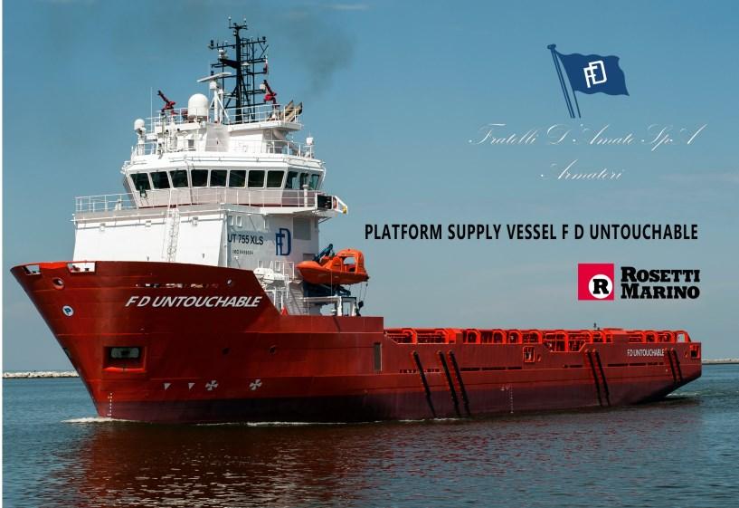 Ulstein designed PSV glides out of Chinese yard FD Untouchable delivered On May 14, 2013, just one day after Blue Thunder was delivered, another Ulstein designed PSV entered the market.