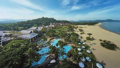 BEACH RESORTS Deluxe garden view room Shangri-La s Rasa Ria Resort & Spa Sabah This secluded resort is set on exquisite Pantai Dalit Beach surrounded by 400 acres of lush tropical vegetation,