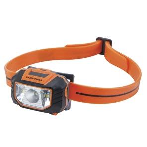 fastened to hard hat Strap comes pre-adjusted for quick fit to hard hat 45-degree tilt for varied beam direction to point light