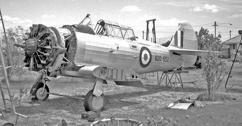 Photo Above: Wirraway A20-652 parked in the back garden of the Fleet Wings Service Station at Laverton, Victoria in January 1964.