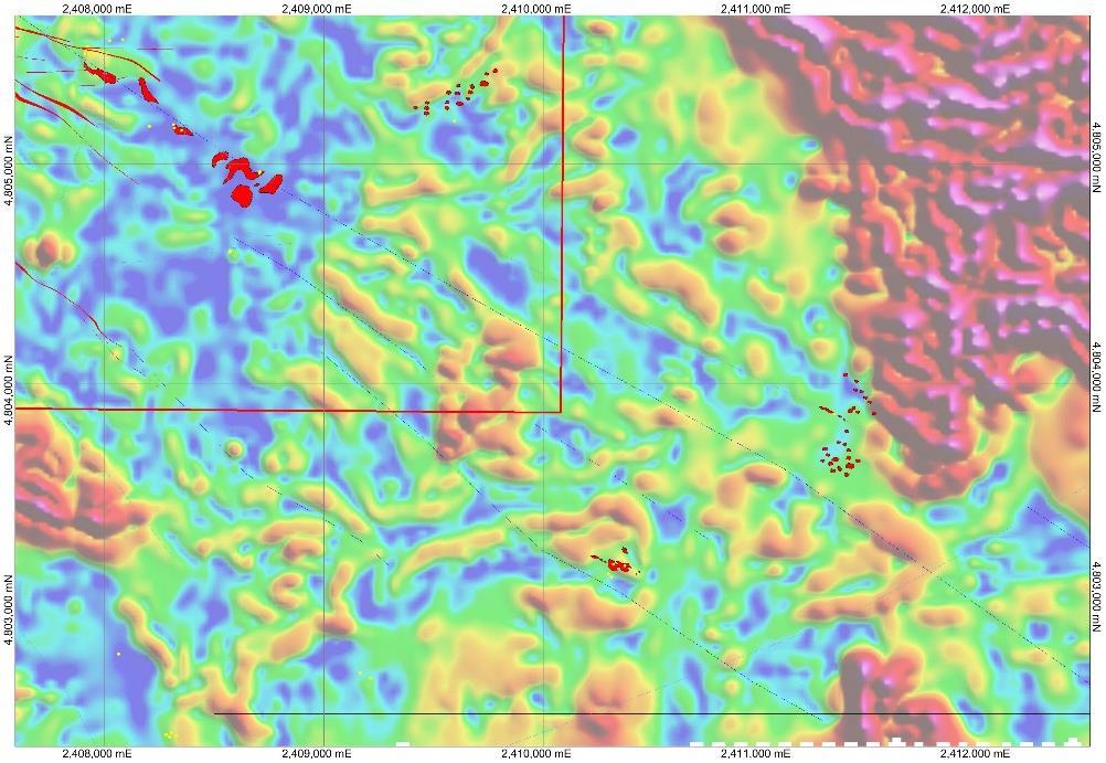 Los Ojos Area Detailed mapping and geochemistry and spectral studies will be done before the drill test program.