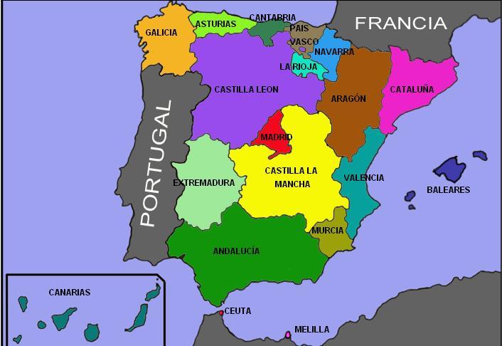 Spain is divided into 17 autonomous communities