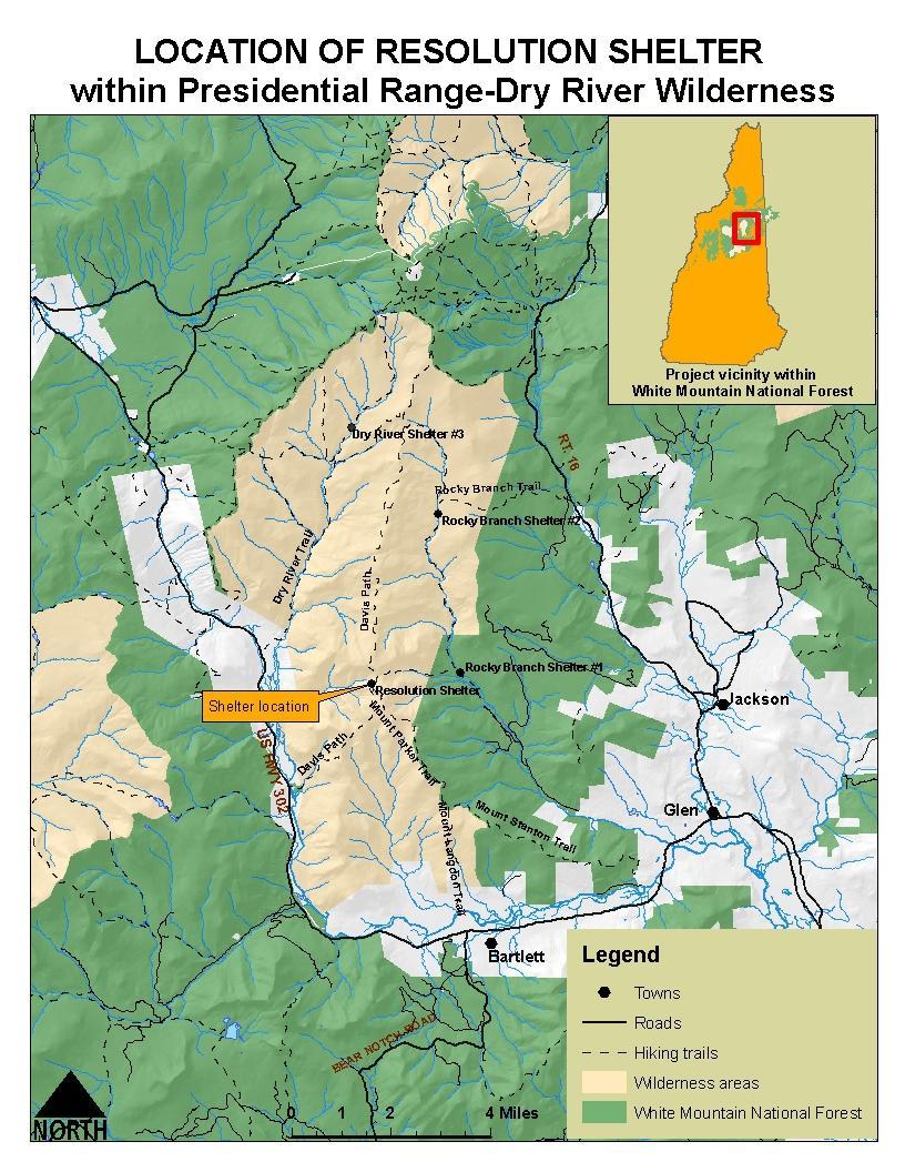 Project Area Map Map 1 Presidential-Dry River Wilderness with site