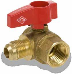 Series 0190235 ngled rass Gas all Valve, FIP x Flare S 3-88 5 psig,