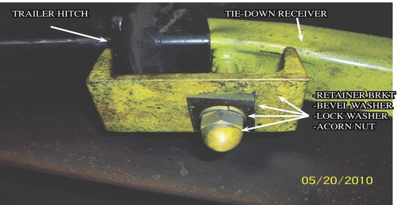 down insert into the tie down receiver and secure