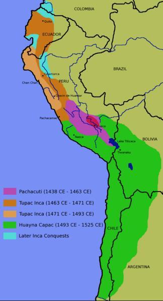 Expanding Empire The Inca Empire spread along the Western coast of South America.