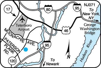 Local Map: Directions to Our Hotel: NJ Tpk. ex. 16w, take SR 3E. (1/4 Mi.). Take SR 120 N.