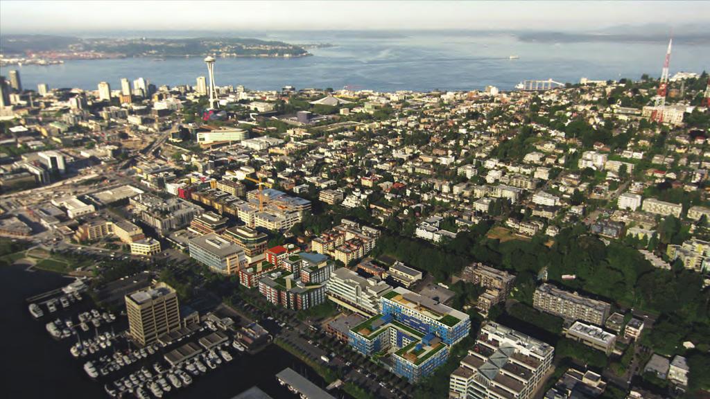 Aerial Renderings 150,000 SF CLASS A OFFICE westlake steps South Lake Union