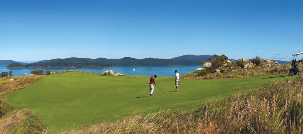 Hamilton Island Golf Club Just a 10 minute launch transfer from Hamilton Island Marina, the Hamilton Island Golf Club has some of the most spectacular views of any golf course in the world.