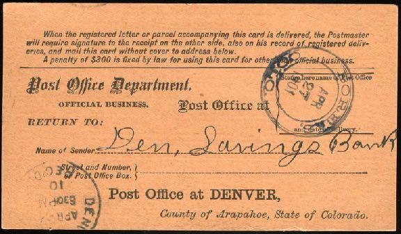 Boreas, Colorado April 27, 1901 Post Office operated from January