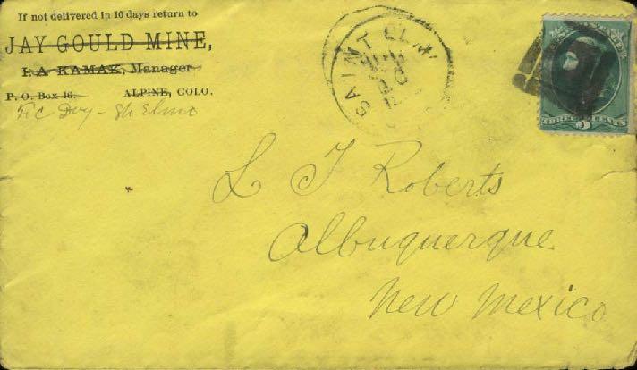 St. Elmo, Colorado June 16, 1883 Post Office