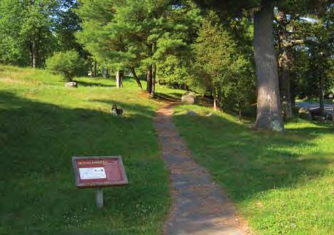 tables; picnic shelters; stone fireplaces; BBQ cookers; bike rack at Warren County Bikeway access Permi ed Uses: Leashed dogs Prohibited Uses: Snowmobiles Special Landmarks: Historic monuments