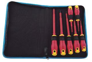 contains: 3 Philips, 4 Slotted as shown below TK-110INS INSULATED SCREWDRIVERS- SLOTTED HEAD INS-475 INS-180 3/32 X 3 Slotted Screwdriver INS-4100 5/32 X 4 Slotted Screwdriver INS-6150 1/4 X 6