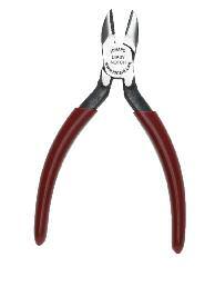 Also provides a W shaped notch on the plier jaws for slitting textile insulation. Red plastic handle.