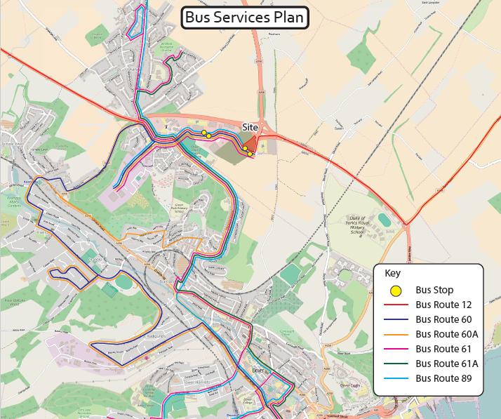 Figure 2.5 Existing Bus Services from Honeywood Parkway 2.