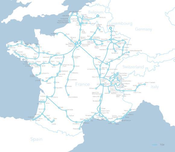 3:09 16 departures per day Paris - Rennes 1:25 21 departures per day TGV serves more