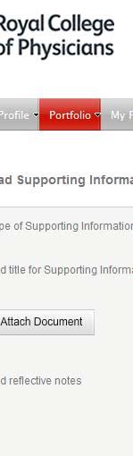 Upload supporting information screen Type of supporting information 25.