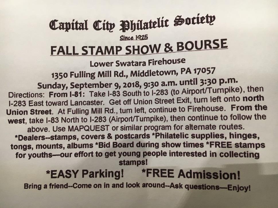 MIKE S PAGES FUTURE MEETINGS: 2018 Reading Stamp Collectors Club May 1 st : APS DVD History and Scope of Aerophilately Sponsored by the AAMS Members to share their own Aerophilatelic Item(s).