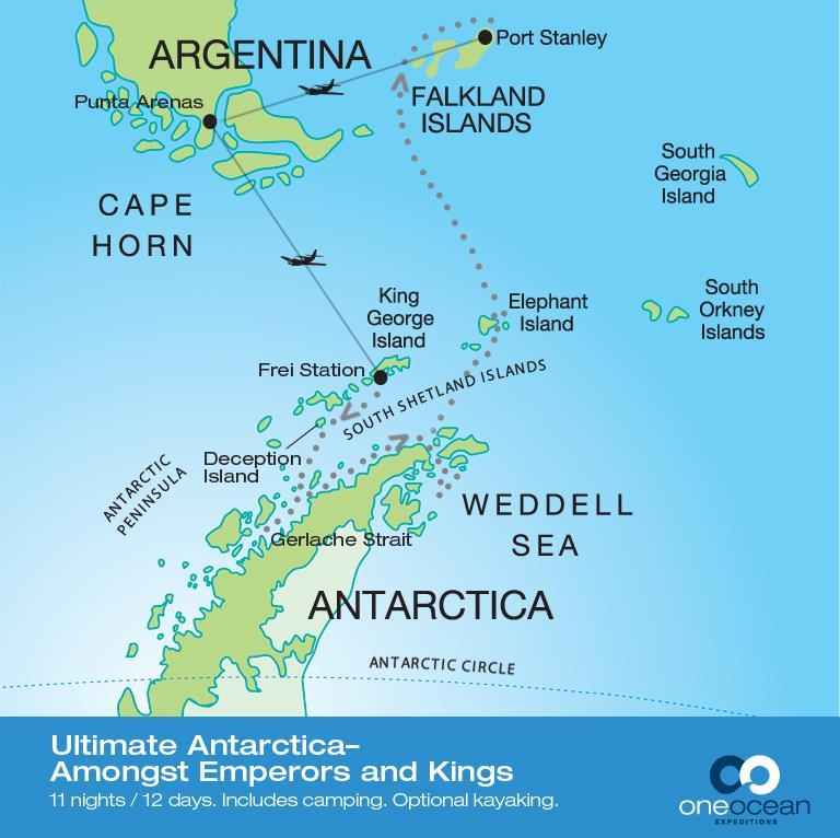 ULTIMATE ANTARCTICA SECOND LEG OF EXPEDITION AMONGST EMPERORS & KINGS 23 February 05 March 2016 11 NIGHTS / 12 DAYS On this second leg of our expedition, we explore the South Shetland Islands and the