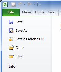 Close iz File menija korišćenjem dugmeta za